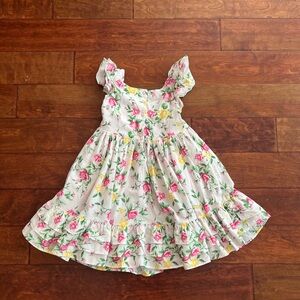 Janie and Jack White Pink Sundress with Flutter Sleeves